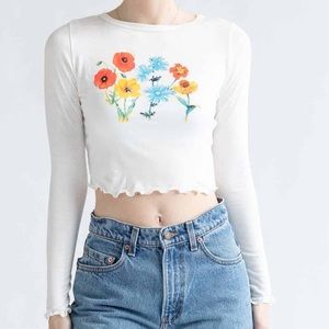 Ragstock Blooms Long Sleeve Tee White Flowers